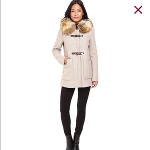 Calvin Klein hooded wool blend coat